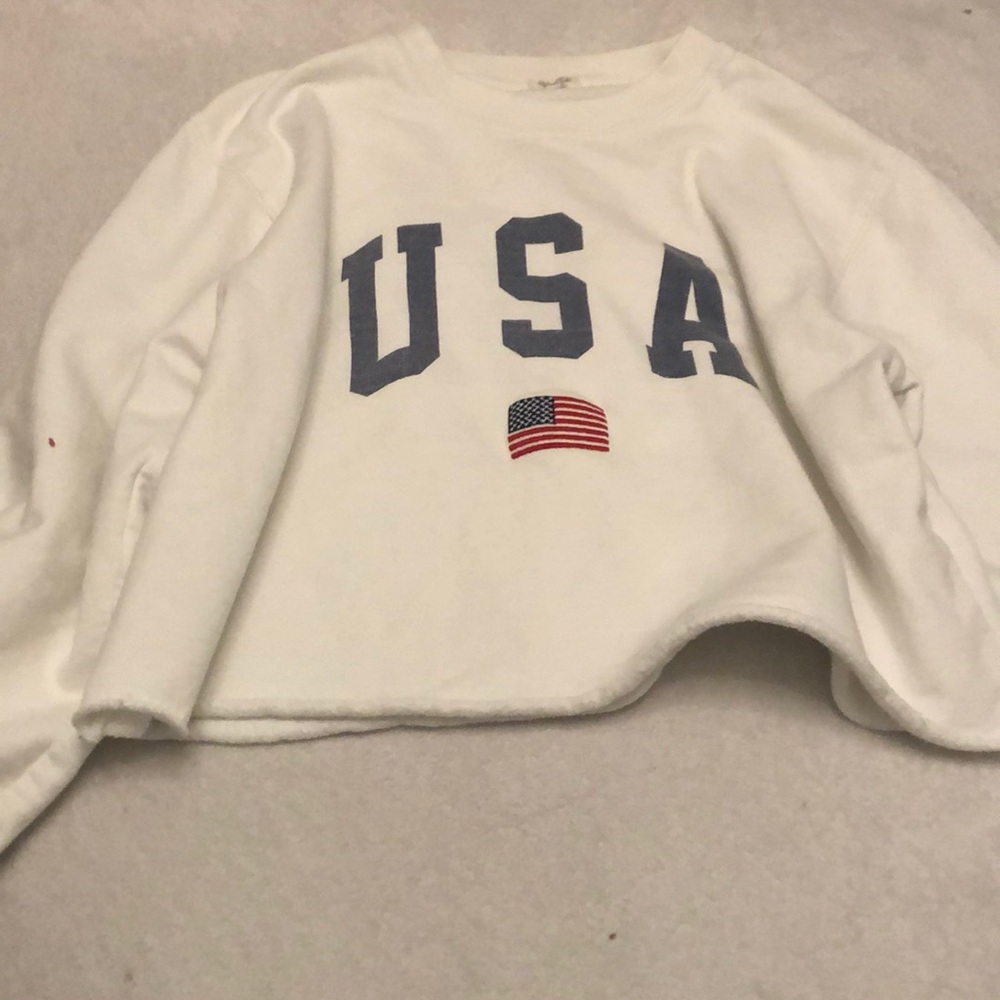 usa sweater cropped shirt